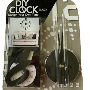 DIY Design Your Own Clock Time Kit Home Accents Wall Decor Black Battery Operate